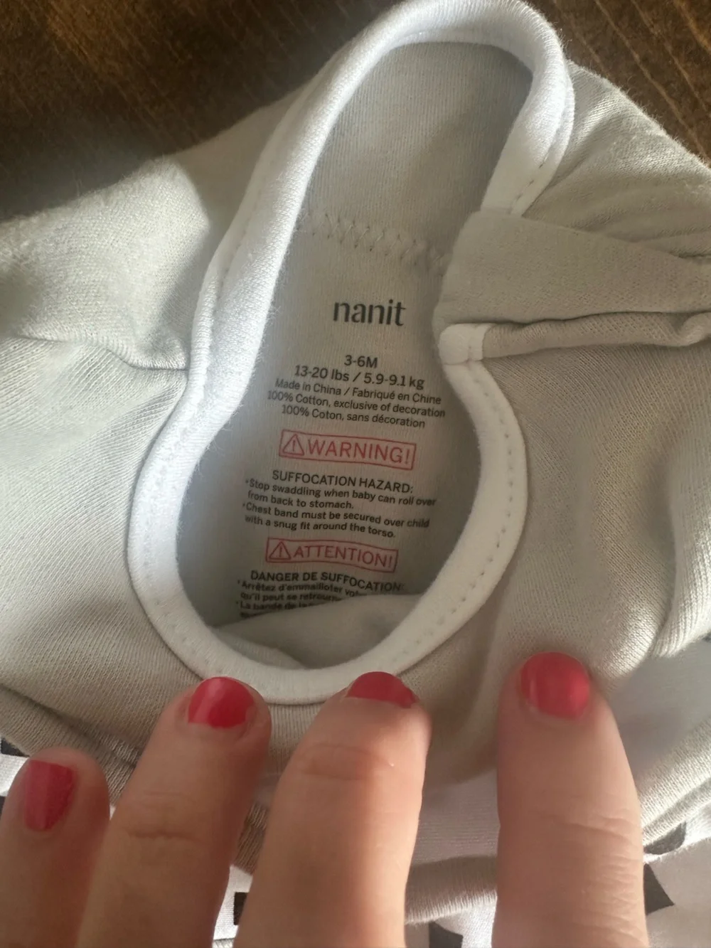 Neutral Gray & White Patterned Baby Sleep Sack - Swaddle Sleeping Bag